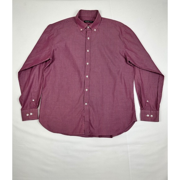 Michael Kors Other - Michael Kors Button Down Men's Striped Long Sleeve Shirt Maroon‎ 16.5 34/35
